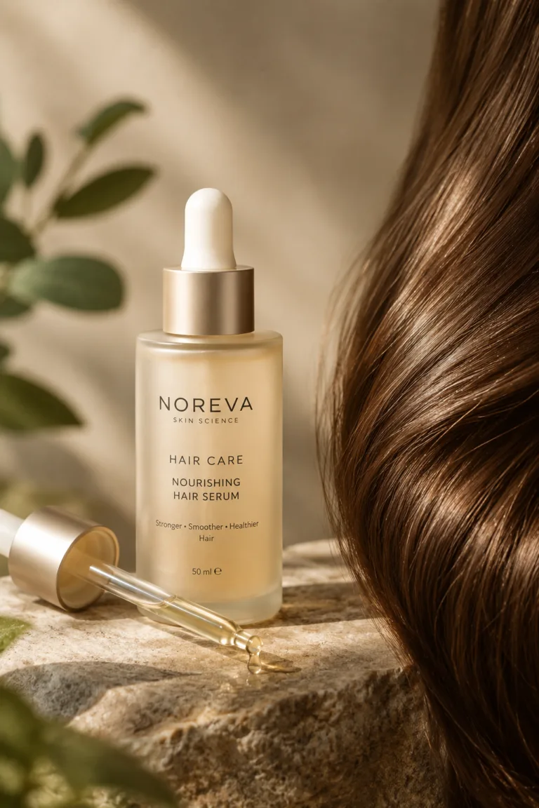 Nøréva hair care routine for managing hair fall with biotin and keratin